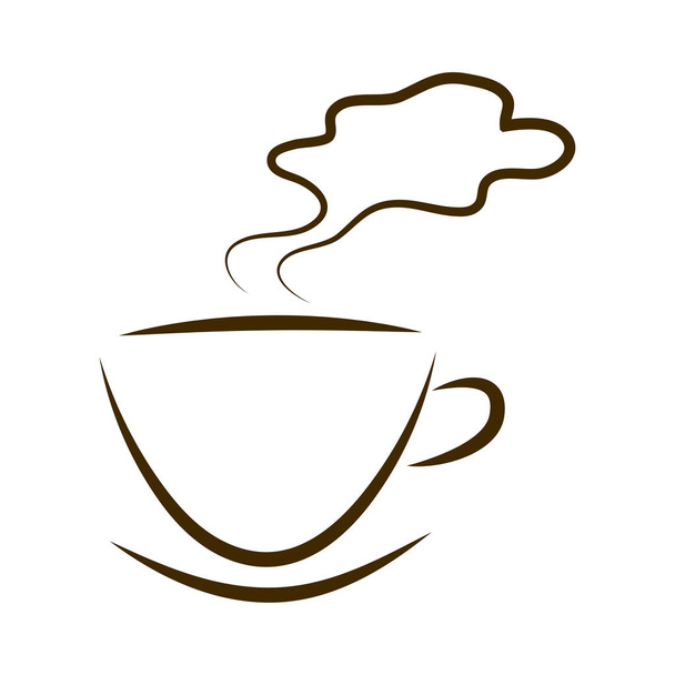 web icon cups of coffee with steam cloud isolated - Vektor, obrázek