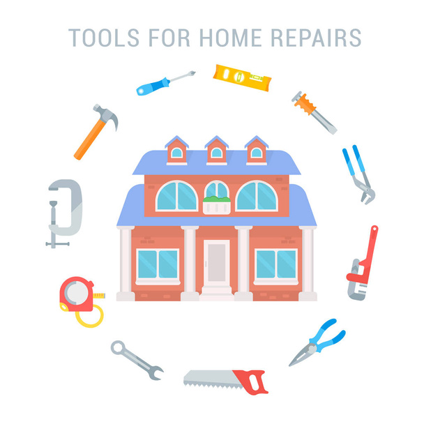 ilustração plana de ferramentas para reparos em casa
. - Vetor, Imagem