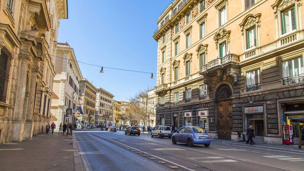 ROME, ITALY, on March 11, 2017.  beautiful street in a historical part of the city.  - Photo, Image