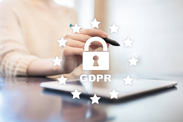 GDPR. Data Protection Regulation. Cyber security and privacy. - Photo, Image
