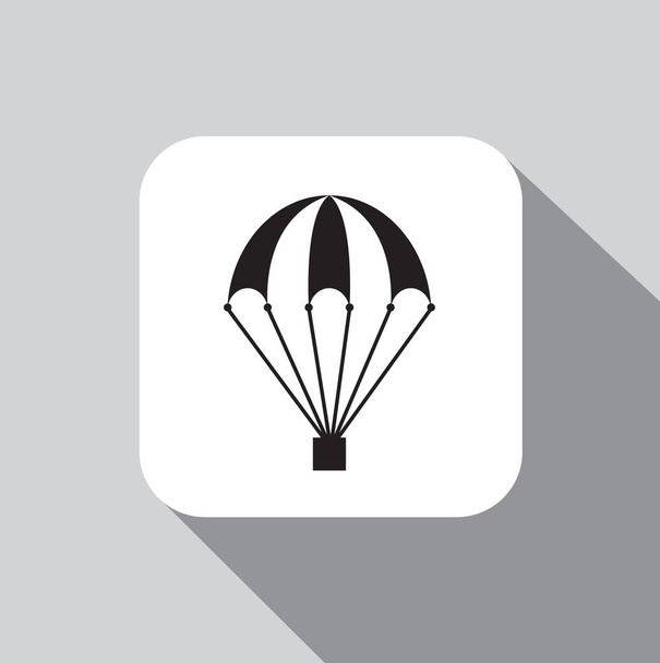 Ícone de vetor de um paraquedas em um contexto com uma sombra
 - Vetor, Imagem