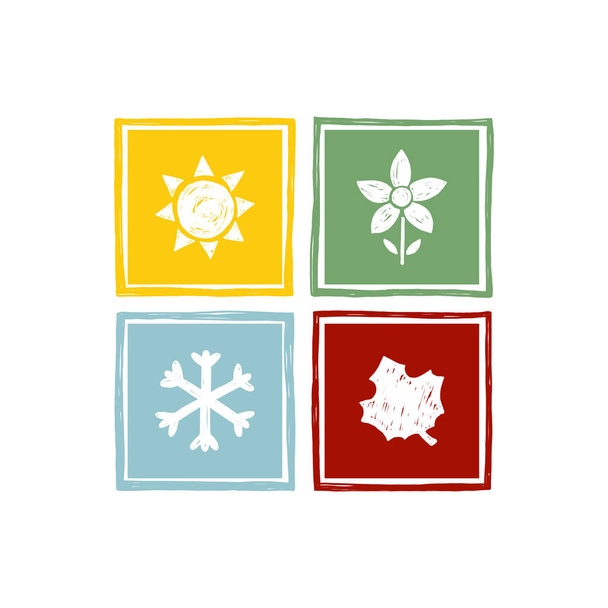 Four seasons of the year. - Vektör, Görsel