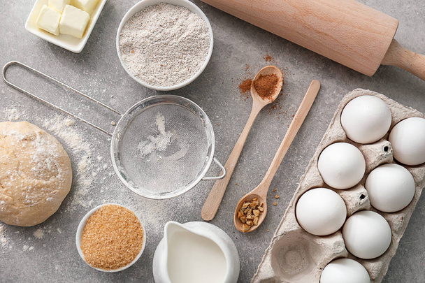 Ingredients for preparing bakery on light table - Foto, immagini