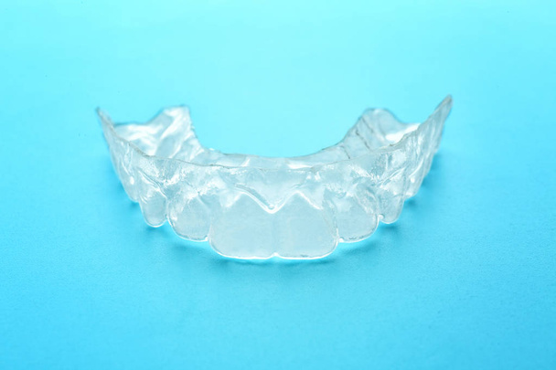 Occlusal splint on color background - Photo, Image