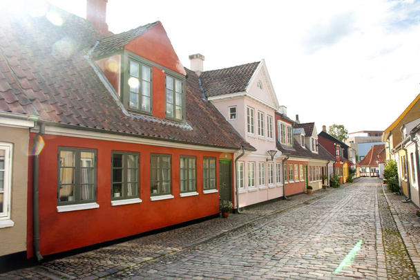 Oude binnenstad van Odense, Denemarken. HC Andersen woonplaats. - Foto, afbeelding