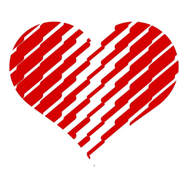 Scratched heart icon, simple style - Vector, imagen