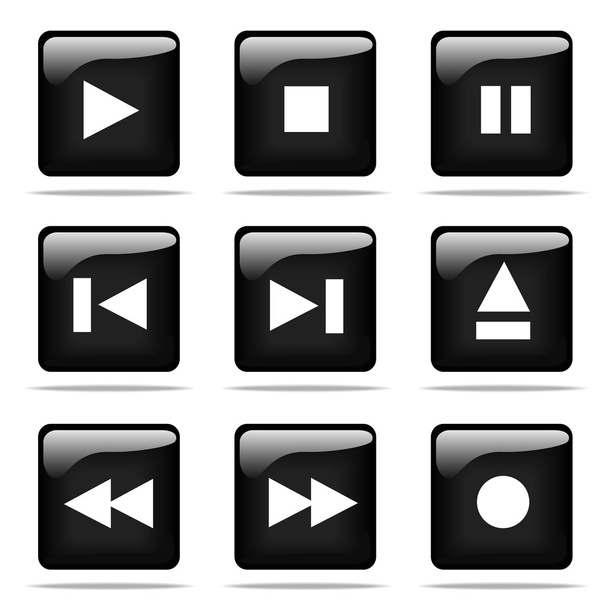 Set of glossy buttons with player icons - Photo, Image