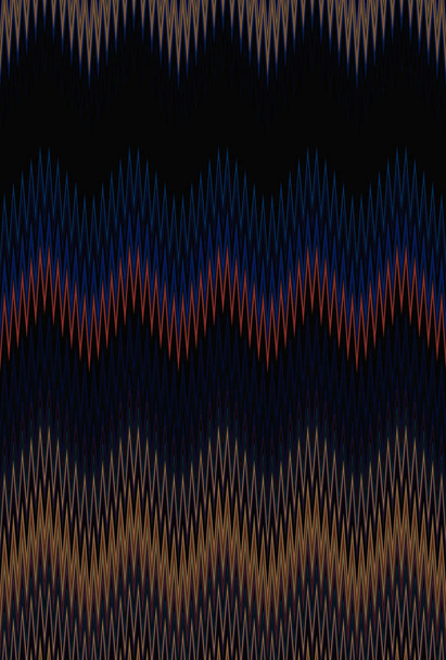Chevron black city night zigzag wave pattern abstract art background, color trends - Фото, зображення