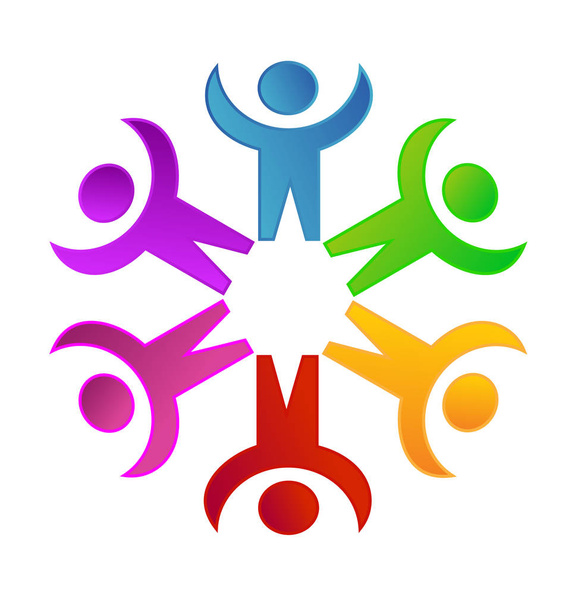 Teamwork social networking people unity concept vector icon - Vector, Image