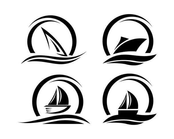 barco navio mar vela vetor logotipo
 - Vetor, Imagem