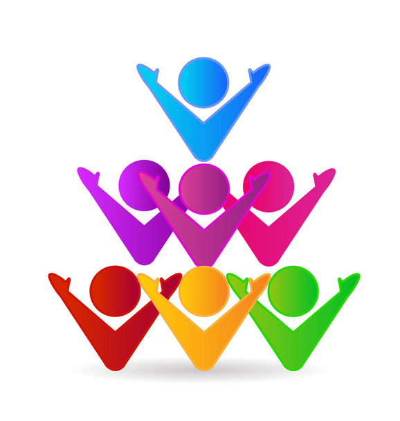 Единение людей вместе векторный логотип
 - Вектор,изображение