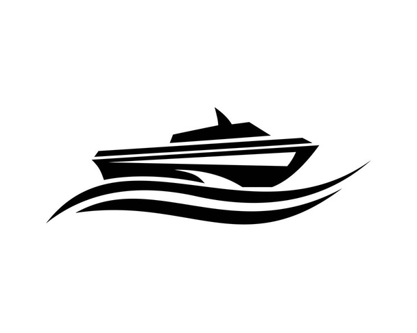 hajó hajó tengeri vitorlázás vektor logo - Vektor, kép