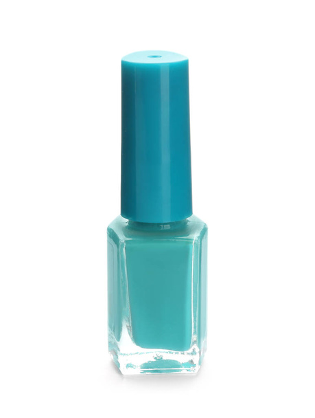 Bottle of nail polish on white background - Φωτογραφία, εικόνα