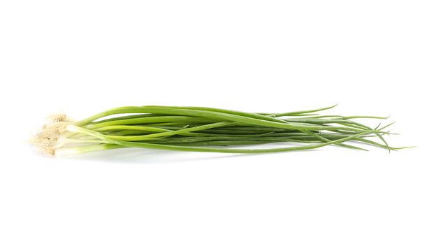 cebola verde fresca no fundo branco - Foto, Imagem