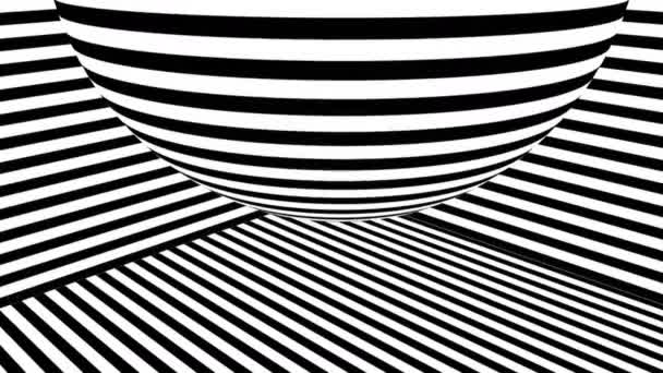 Zwarte en witte strepen. Computergegenereerde abstracte achtergrond, 3D render - Video