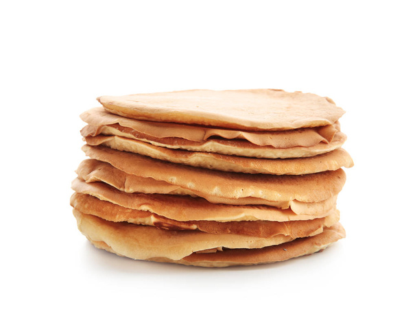 Tasty pancakes on white background - Photo, Image