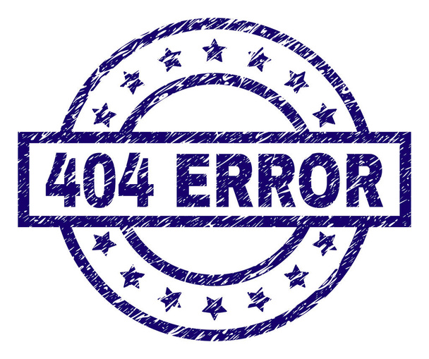 Scratched Textured 404 ERROR Stamp Seal - Vector, Image