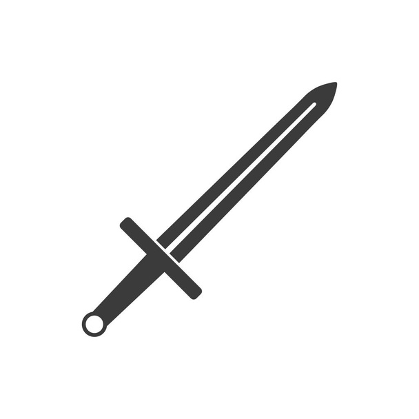 Icona a spada semplice su sfondo bianco per il tuo design o logo. Illustrazione vettoriale
. - Vettoriali, immagini