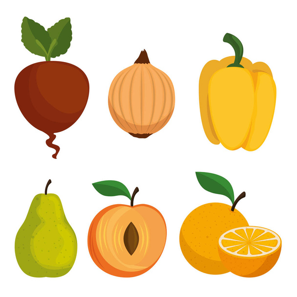 ícones de menu de alimentos saudáveis
 - Vetor, Imagem