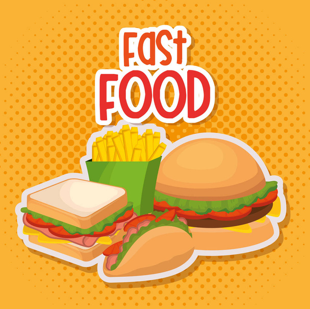 fast food restaurant menu - Vector, imagen