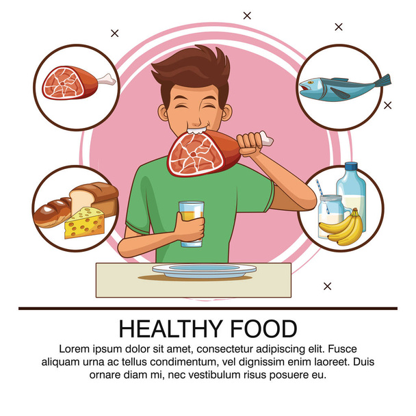 gesundes Ernährungskonzept - Vektor, Bild