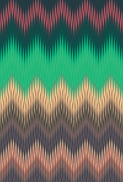 Chevron zigzag wave dark green pattern abstract art background, color trends - Photo, image