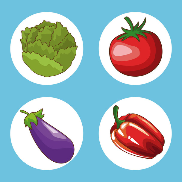 conjunto de iconos de alimentos - Vector, imagen