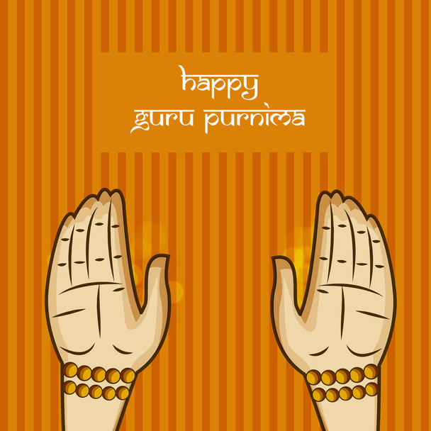 ábra-a Szent om hang boldog Guru Purnima szöveg abból az alkalomból, Guru Purnima fesztivál Indiában - Vektor, kép