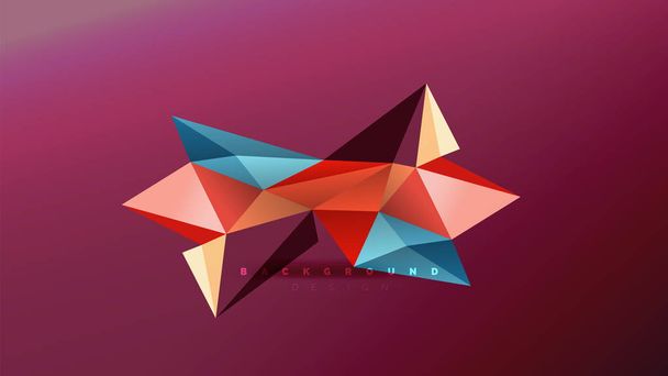 Abstract background - geometric origami style shape composition, triangular low poly design concept. Colorful trendy minimalistic illustration - Vektor, kép