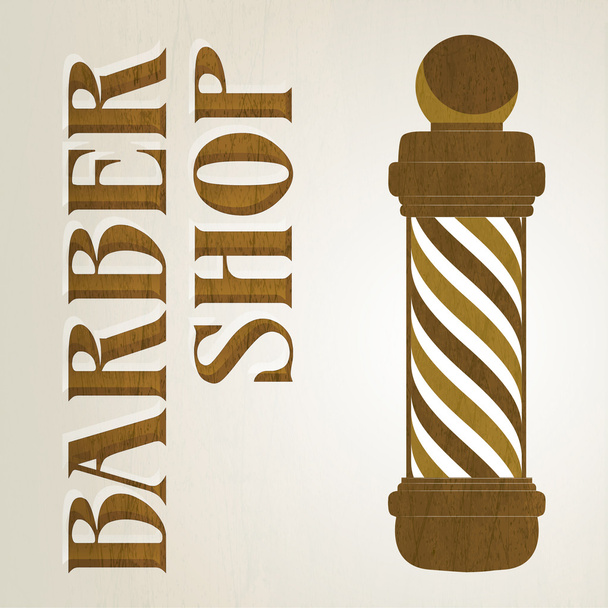 Wooden barber shop pole. - Vector, Image