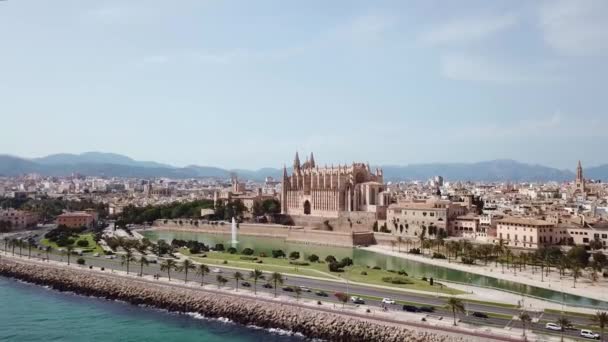 Aerial: Cityscape of Palma de Mallorca, Spain - Footage, Video