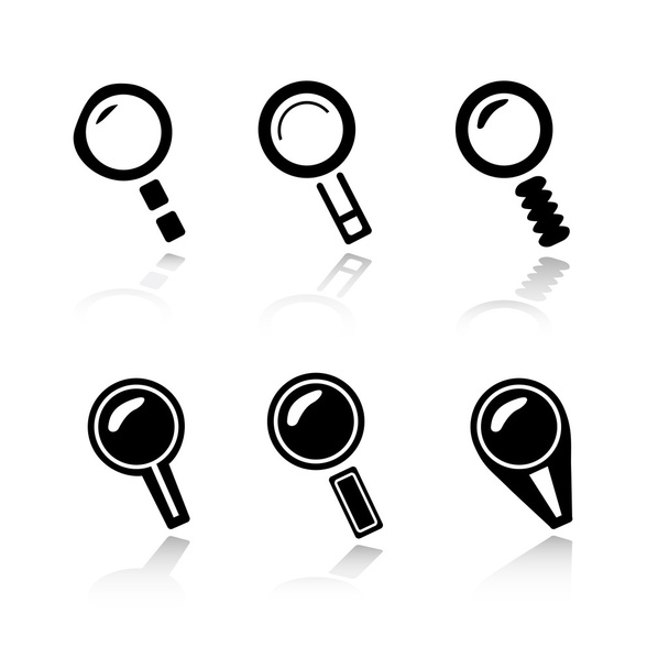 Set of 6 magnifier icons - Photo, Image