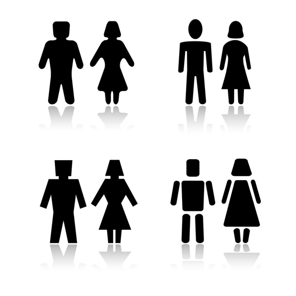 Set of 4 man and woman symbols - Photo, Image