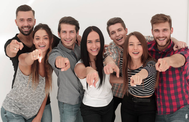 fun team of young people pointing at you - Foto, afbeelding