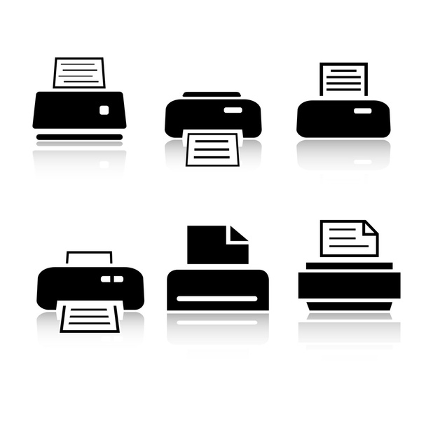 Set of 6 printer icons - Photo, Image