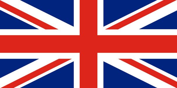 Union Jack. Σημαία του Ηνωμένου Βασιλείου. Κόκκινο σταυρό σε συνδυασμό κόκκινο και λευκό saltires με λευκά περιγράμματα, σε σκούρο μπλε φόντο. Σημαία της Μεγάλης Βρετανίας. Σημαία του Ηνωμένου Βασιλείου - Διάνυσμα, εικόνα