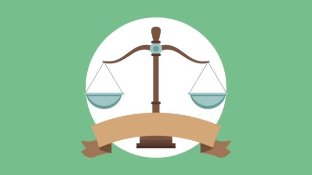 Justitie evenwicht geïsoleerd Hd animatie - Video