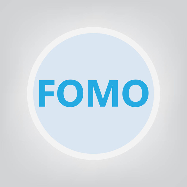 FoMO (ο φόβος του λείπει) εικονογράφηση φορέα-έννοια - Διάνυσμα, εικόνα