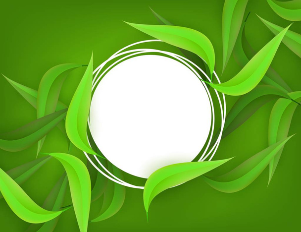 Vektor grün Blätter Rahmen Hintergrund Vorlage - Vektor, Bild