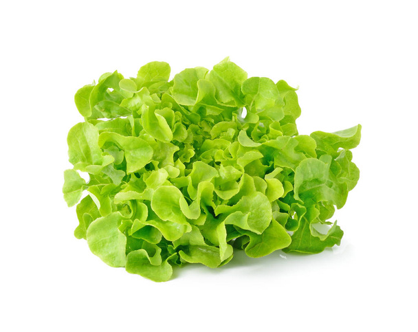 Свіжі зелені листя салату ізольовані на білому
 - Фото, зображення
