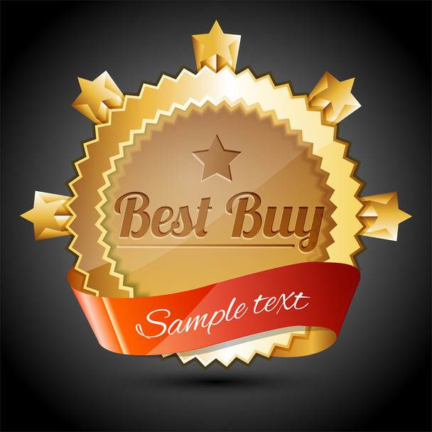 Vector golden sale badge - best buy - Vector, Image