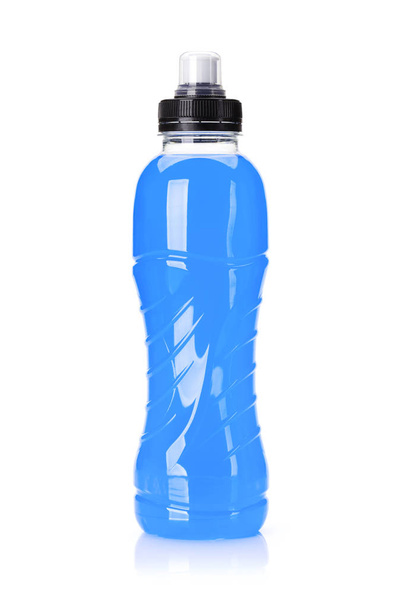 Fitness drink bottle. Isolated on white background - 写真・画像