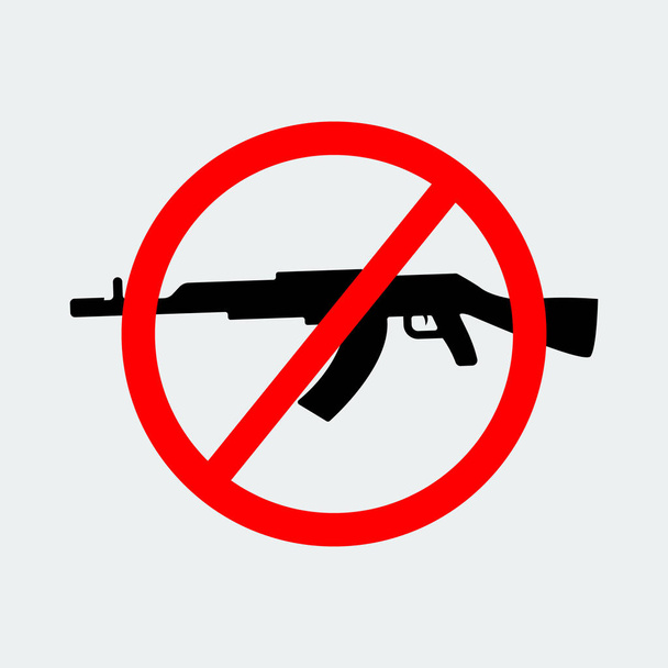 Detener el terror con el signo negro pistola Icon.Vector Ilustración
 - Vector, imagen