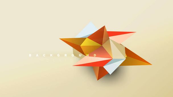 Abstract achtergrond - geometrische origami stijl vorm samenstelling, driehoekige laag poly ontwerpconcept. Kleurrijke trendy minimalistische illustratie - Vector, afbeelding