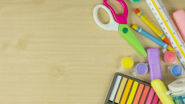 The Back to school concept image colorful background. - Φωτογραφία, εικόνα