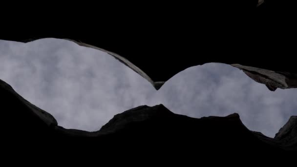 rock crack and clouds background - Footage, Video