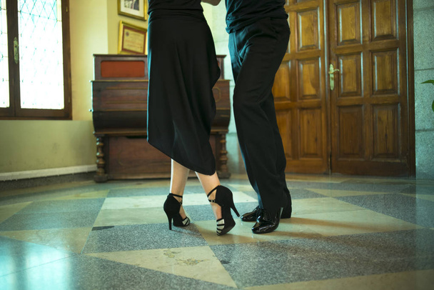 Ballroom dance dancers couple in wedding party hall dancing as a show. - Photo, Image