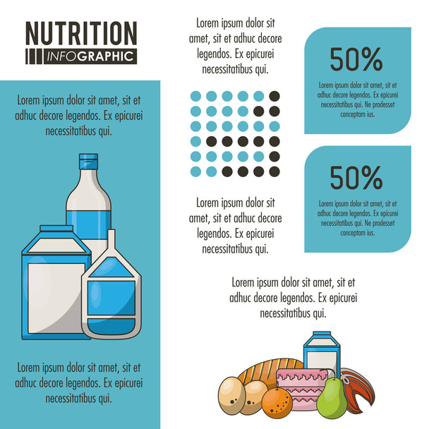 Nutrition and food infographic - Vector, Image