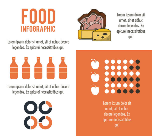 Nutrición e infografía de alimentos
 - Vector, imagen