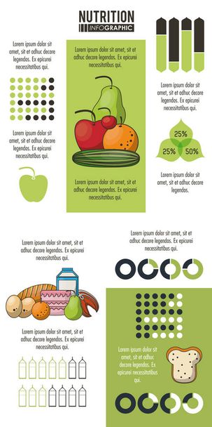 Nutrição e infográfico alimentar
 - Vetor, Imagem